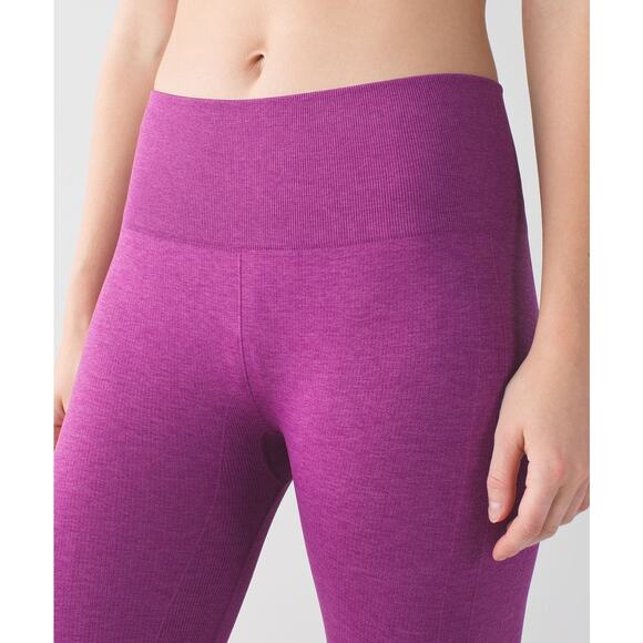 Lululemon In The Flow Crop Heathered Regal Plum Purple 6 - Picture 3 of 10